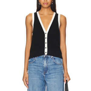 525 'Claudia' Black Button Shaker Knint Vest Size OS